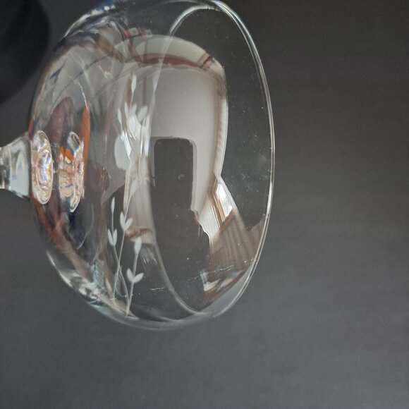 Princess House Heritage Etched Dessert Glass 4.5" Footed Bowl Floral Vintage - Picture 4 of 8